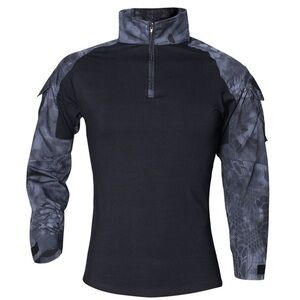 Kryptek Typhoon Camo Men's Tactical Rugby Half Zip, Long Sleeve Shirt